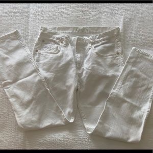 7 for All Mankind Straight Leg White Jeans - Size 27